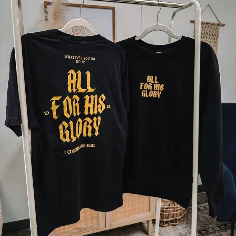 Victoria Maxwell, Vintage&Comfortable Shirt, All For His Glory Graphic Tee, screen print Christian TShirt, Christian...