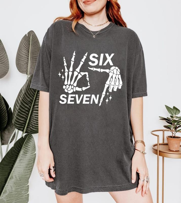 Victoria Maxwell, Vintage&Comfortable Shirt, Comfort Colors 6 7 Meme T-Shirt, Funny Skeleton Hands Tee, Halloween Couples...