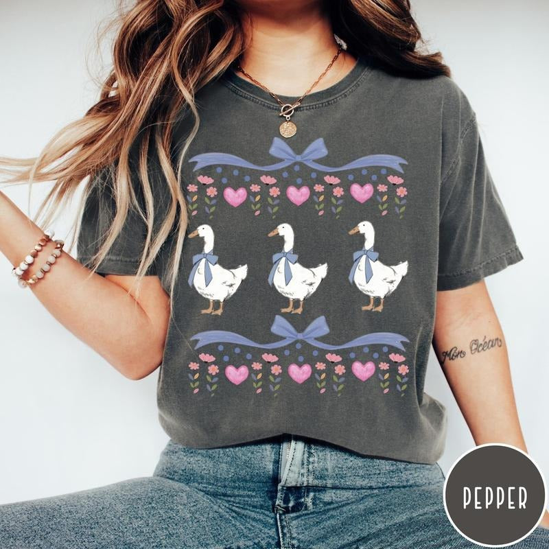 Victoria Maxwell, Vintage Womenswear Graphic Tee, Colorful Vintage Original 1980s Blue Ribbon Goose Comfort Colors...