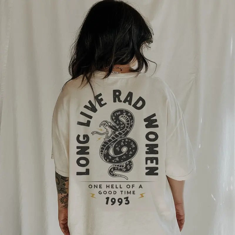 Victoria Maxwell, Womenswear Graphic Tee, Vintage Crewneck T-Shirt, Long Live Rad Women Tee, Trendy aesthetic boho...