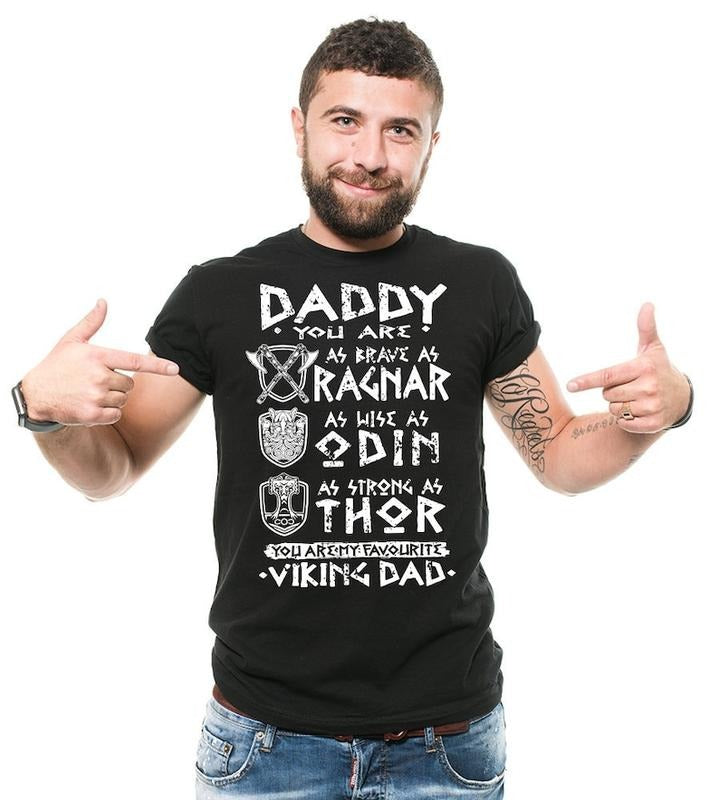 Viking Dad T-Shirt Funny Viking Valknut Thor Odin Father's Day Gift Nordic Runes T-Shirt Hoodie, Sweatshirt