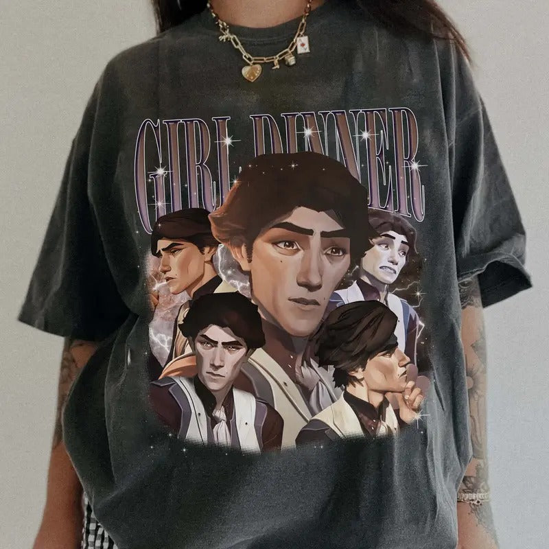 Viktok Arcane Girl Dinner Comfort Colors Unisex Tshirt For Men- For Women, Y2K 90s Retro Celebrity Crush Movies Bootleg...