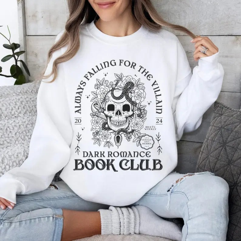 Villain Sweatshirt, Dark Romance Book Club, Smut Sweatshirt, Spicy Book Crewneck, Dark Romance Reader, Librarian Gift...