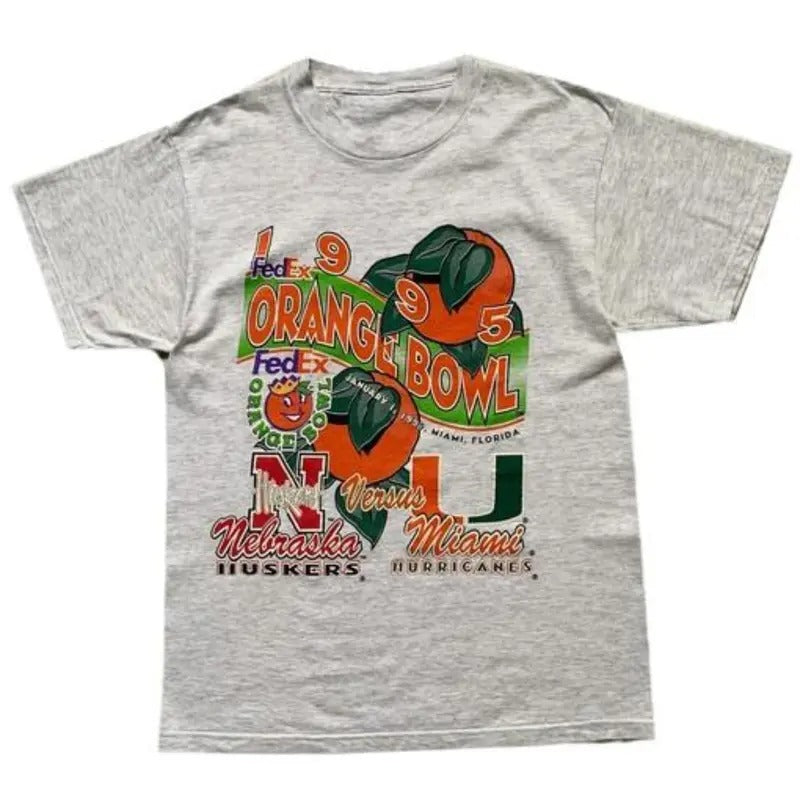 Vintage 1995 Orange Bowl Tee, Sweatshirt For Women, for Men Classic Cotton college merch Menswear Top T-Shirt Embroidered...