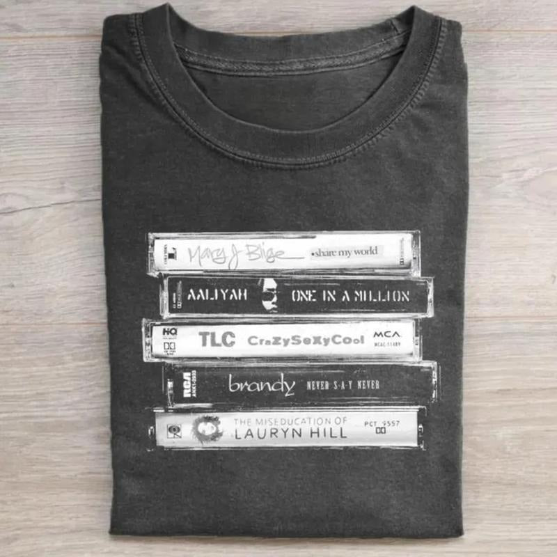 Vintage 90s Female R&B Singers T-shirt, Cassette Tape Tee, Aaliyah, Lauryn Hill Shirt, One In a Million Album Tee Hoodie,...
