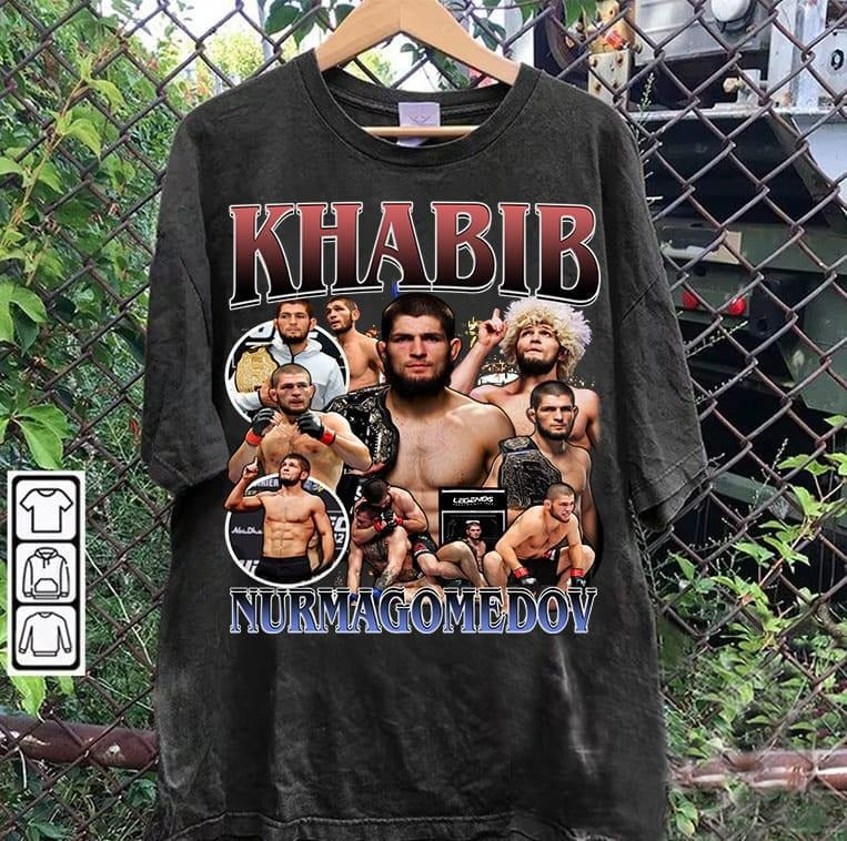 Vintage 90s Graphic Style Khabib Nurmagomedov T-shirt - Khabib Nurmagomedov T-shirt - Retro Mixed Martial Artist Tee For...