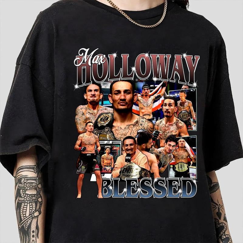 Vintage 90s Graphic Style Max Holloway T-shirt - Max Holloway T-shirt - Retro Mixed Martial Artist Unisex T-shirt, Gift...