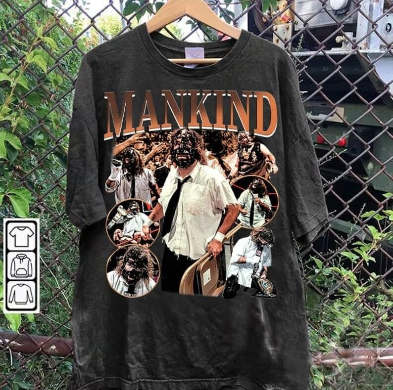 Vintage 90s Graphic Style Mick Foley T-shirt - Mick Foley Mankind T-shirt - American Professional Wrestler Tee For Man...