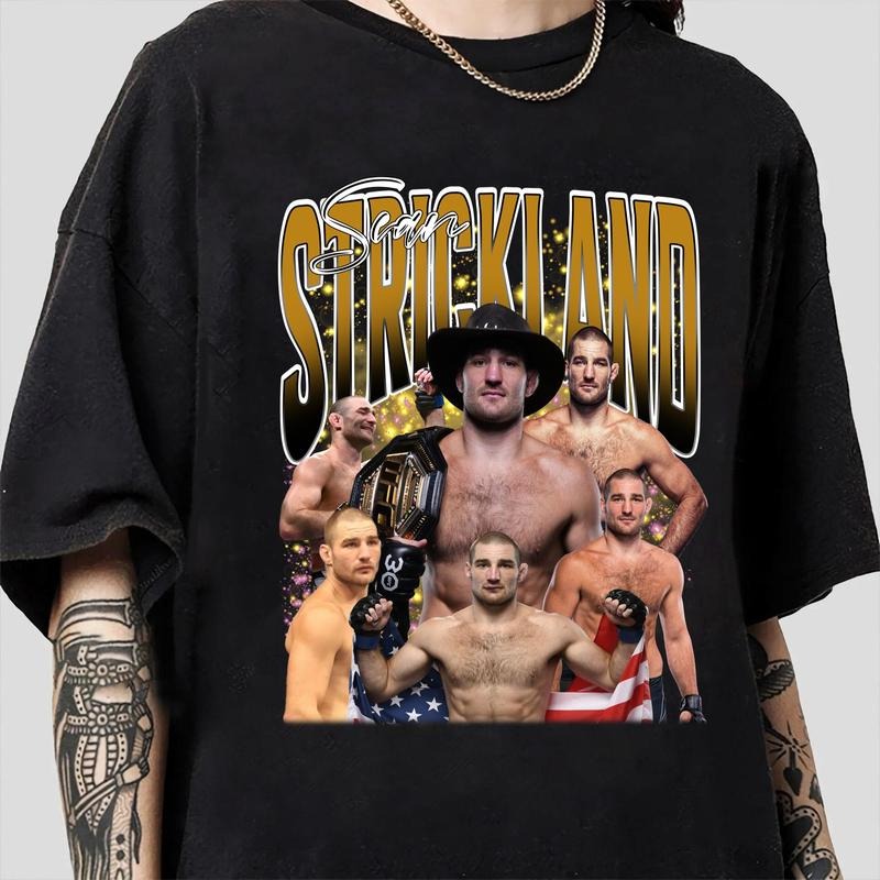 Vintage 90s Graphic Style Sean Strickland T-shirt - Sean Strickland T-shirt - Mixed Martial Artist Tee For Man and Woman...