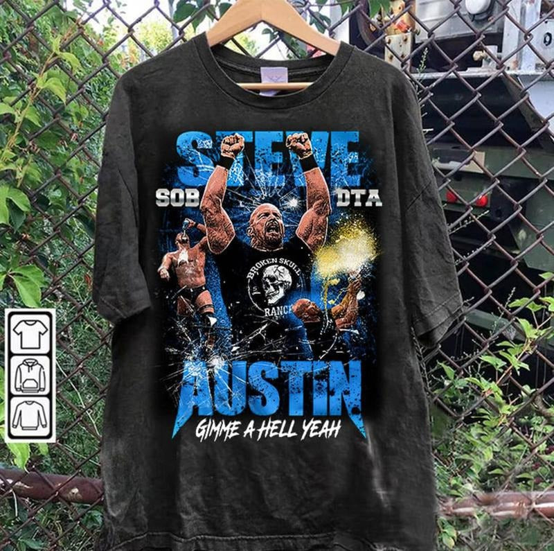 Vintage 90s Graphic Style Steve Austin T-Shirt - Steve Austin T-Shirt