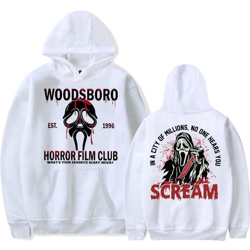 Vintage 90s Halloween Scream T-shirt, Sweatshirt and Hoodie, Woodsboro Horror Film Club Shirt, Horror Character Sweater,...