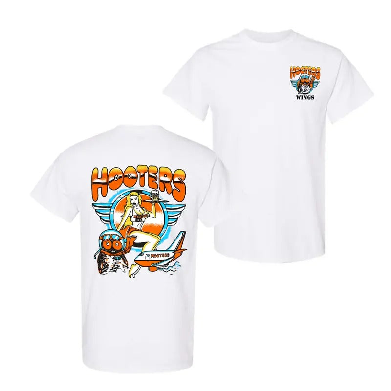 Vintage 90s Hooters Wings Shirt, 2 Side Shirt For Men And Women, Trendy Shirt Hoodie, Sweatshirt | HypeDripTees.com