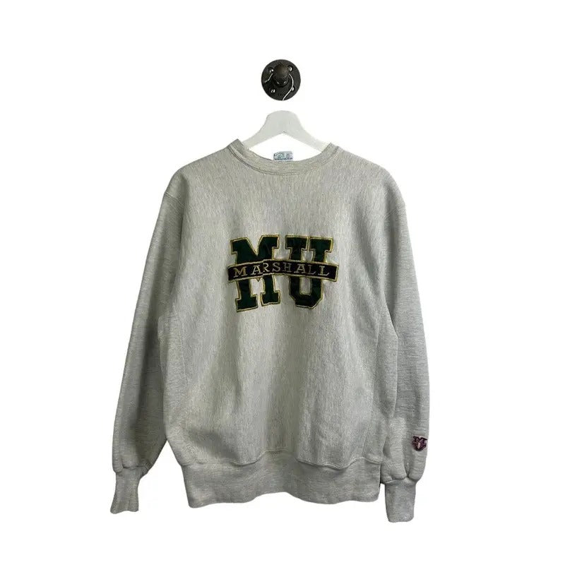 Vintage 90s Marshall University NCAA Embroidered Crewneck Sweatshirt Size Large T-Shirts, Hoodie | HypeDripTees.com