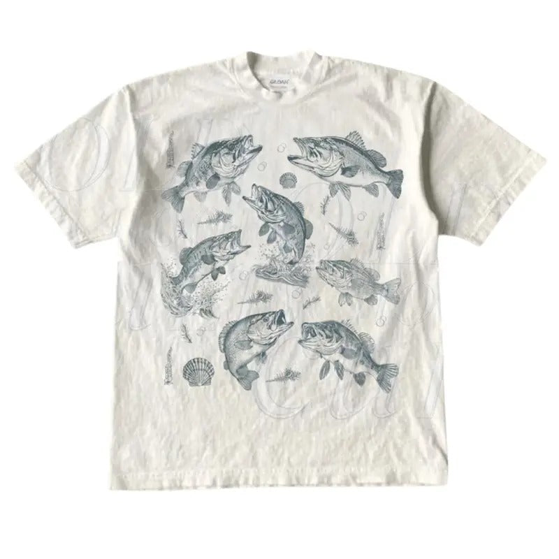 Vintage 90s Tattoo Bass Fishing Tshirt, Retro Bass Nature Shirt, Bass Lovers Shirt, Fisher Gifts, Bass Fishing Unisex...