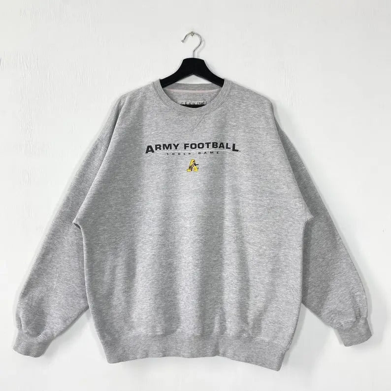 Vintage 90s United States Military Academy Sweatshirt Army Crewneck USMA Army Sweater Pullover Army Black Knights Print...