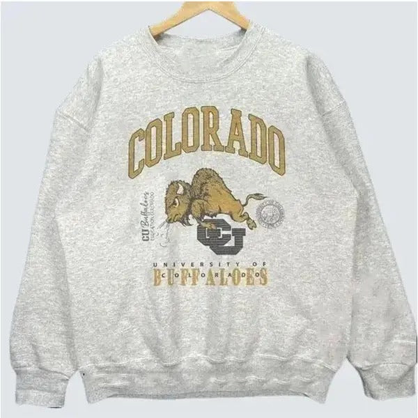 Vintage 90s University of Colorado Buffaloes Sweatshirt CU Buffaloes Crewneck Gift Fans T-Shirts, Hoodie | HypeDripTees.com