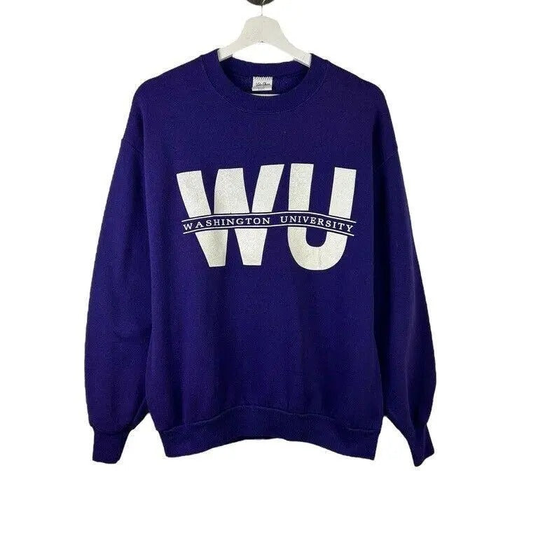 Vintage 90s Washington Huskies NCAA Spellout Graphic Sweatshirt Sz Large Purple T-Shirts, Hoodie | HypeDripTees.com