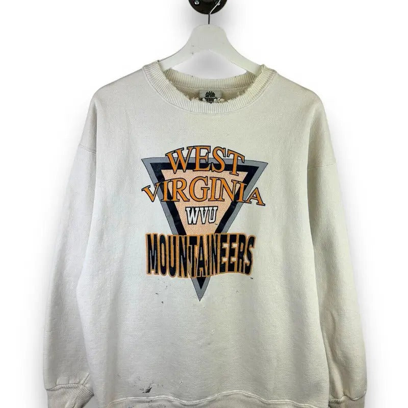 Vintage 90s West Virginia Mountaineers Collegiate Graphic Sweatshirt Size Large T-Shirts, Hoodie | HypeDripTees.com