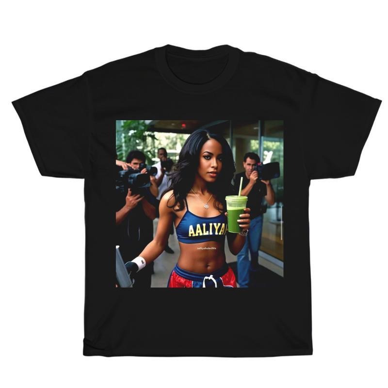 Vintage Aaliyah Graphic Unisex Shirt Bootleg Rap Design Crew Neck T-Shirt Hoodie, Sweatshirt | HypeDripTees.com