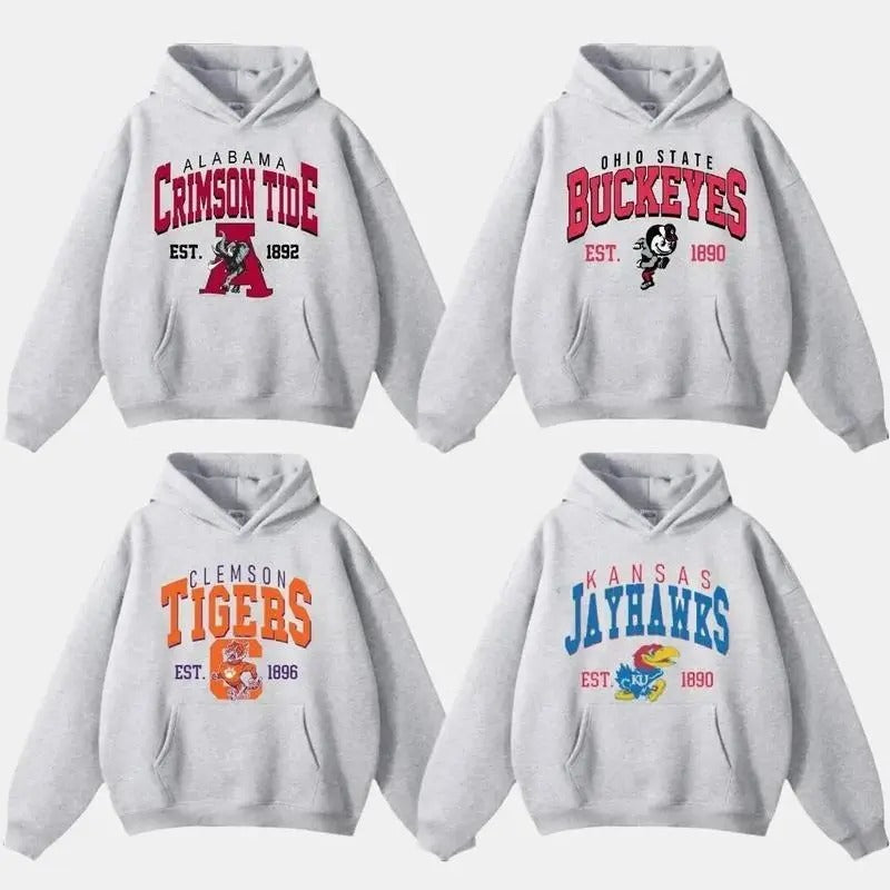 Vintage All Teams NCAA Collection Unisex Crewneck Sport Grey Hoodie, Graphic College Team Collection Hoodie, Gift For...