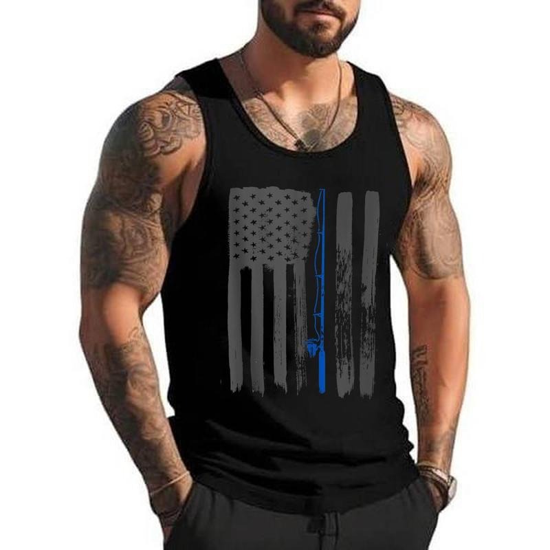 Vintage American Flag Fishing Shirt, Fishing Unisex Tank Top, Cotton, Size S-3XL Hoodie, Sweatshirt | HypeDripTees.com