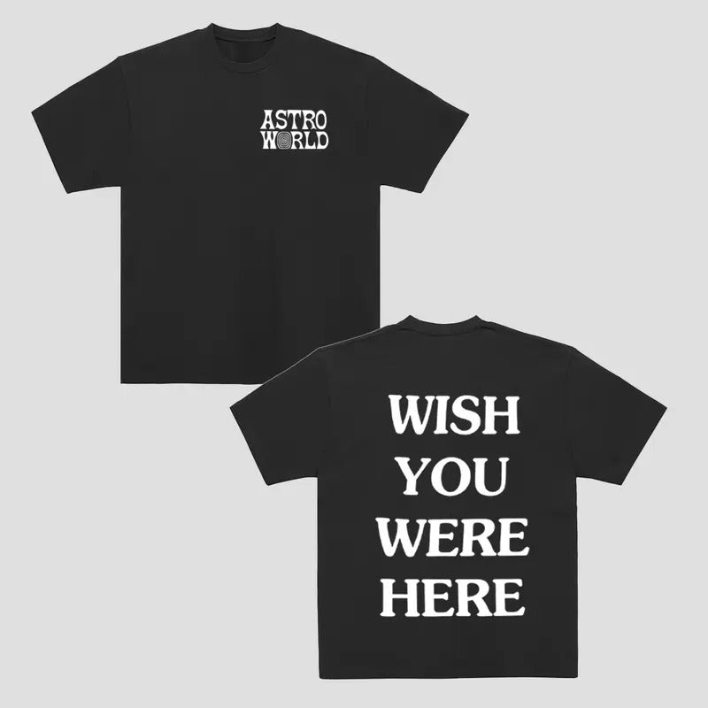 Vintage Astro World Tee Travis Cactus Wish You Were Here Hiphop Men's Tee - Premium Cotton Comfort Shirt