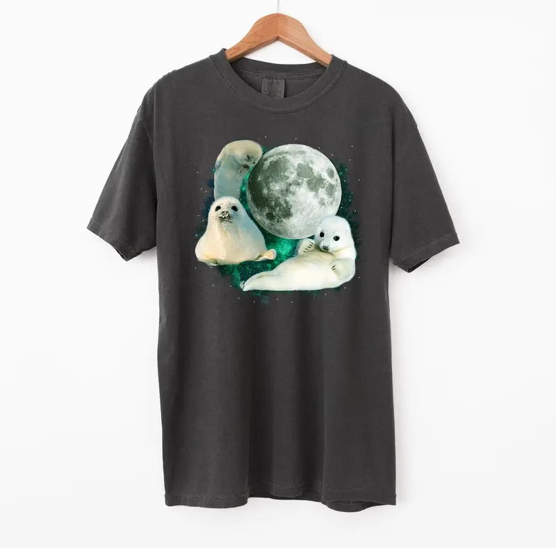 Vintage Baby Seal Funny Tshirt, Comfort Colors Meme Tees, Womens Shirts, Seal Lover Graphic Tees, Shirt Fit Top Hoodie,...