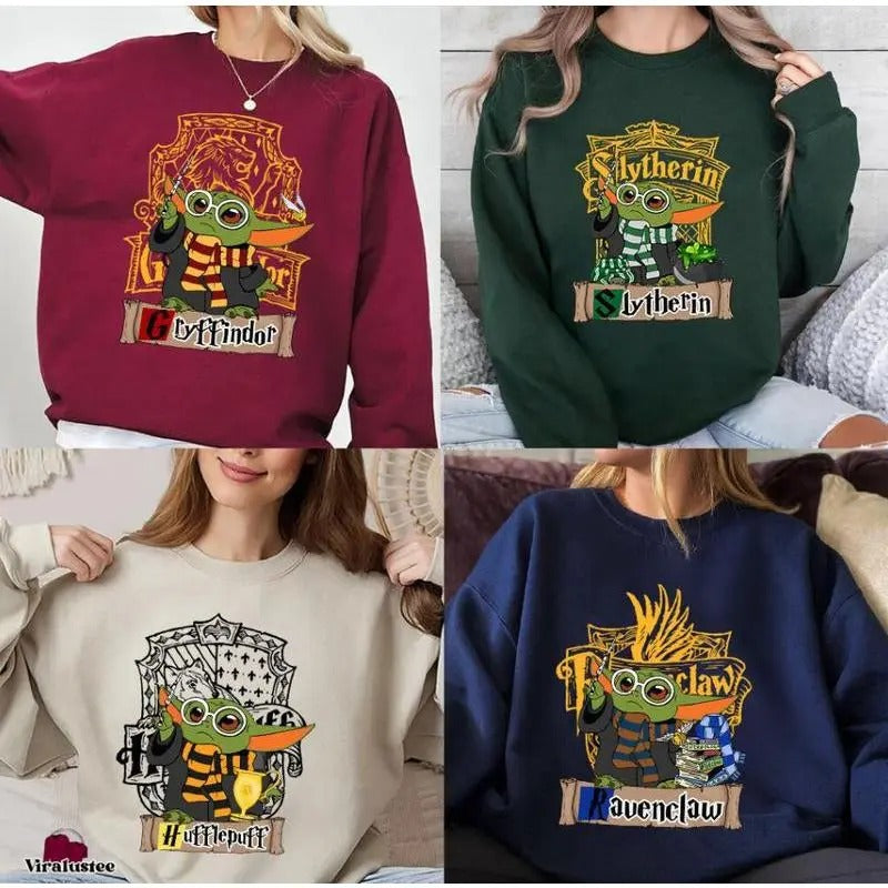 Vintage Baby Yo|da's Wizard House Sweatshirt, HP's Shirt, Yo|da's Shirt, Fantasy Wizard Shirt, Custom Wizard Houses...