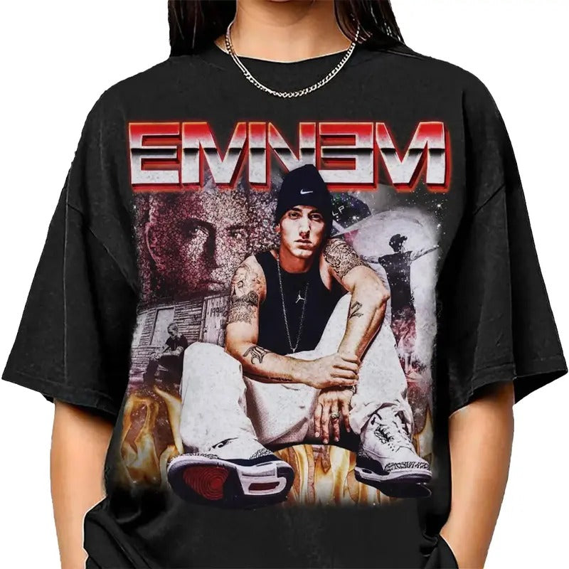 Vintage Bootleg Eminem T-Shirt, Rapper Homage Graphic T-Shirt, Eminem Rap Vintage 90s Shirt, Eminem Merch, Rapper Hip Hop...