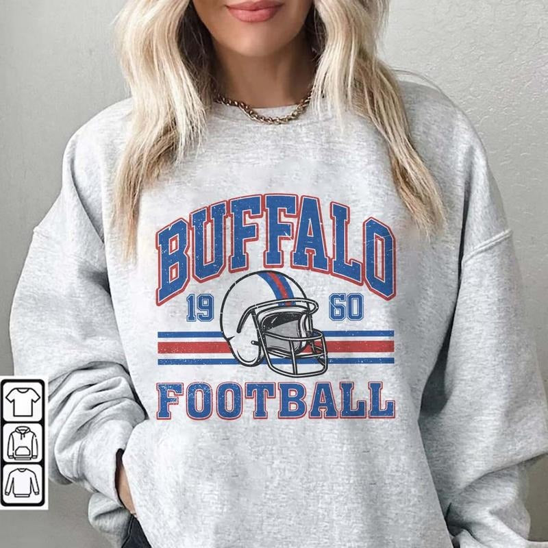 Vintage Buffalo Football Crewneck, Bill Sweatshirt, Bills Football, Buffalo New York, Buffalo Fan Gift T-Shirts, Hoodie