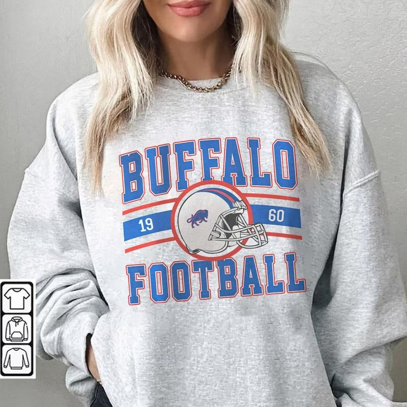 Vintage Buffalo Football Sweatshirt, Retro Buffalo Sweatshirt, Gift For Football T-Shirts, Hoodie | HypeDripTees.com