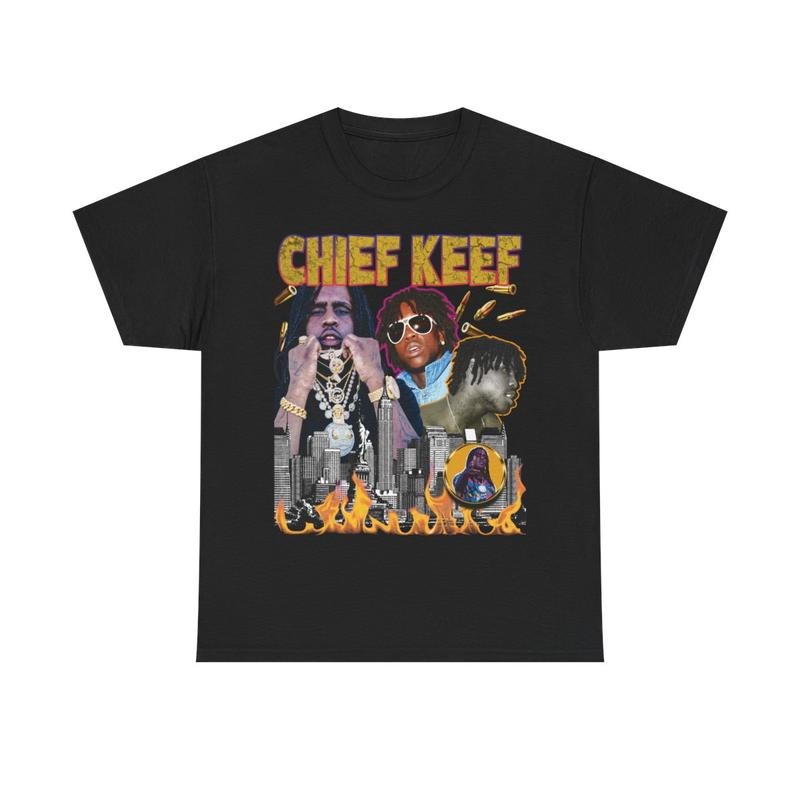 Vintage Chief Keef Graphic Tee - 90s Hip-Hop Rap T-Shirt Heavy Cotton, Retro Style Casual Classic Menswear Top Comfy Day...