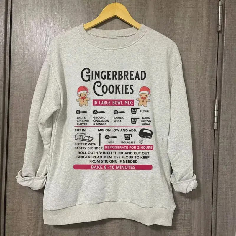 Vintage Christmas Gingerbread Cookies Graphic Tee - Gingerbread Cookies Recipes Shirt - Cute Christmas Shirt - Xmas Shirt