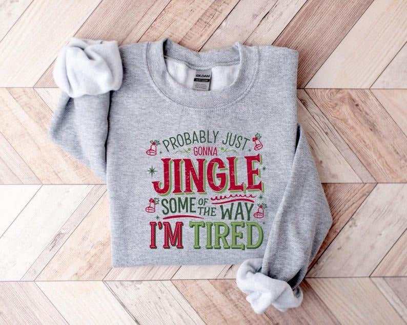 Vintage Christmas Stamps Sweatshirt, Retro Winter Theme Postal Stamps Sweatshirt, Trendy Christmas Sweatshirt, Books Tree...