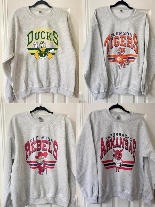 Vintage College Football Mascot Crewneck Sweatshirt, Vintage Graphic Sweatshirt T-Shirts, Hoodie | HypeDripTees.com