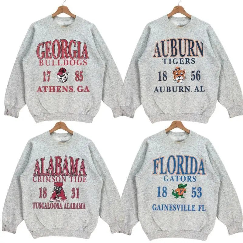 Vintage College Football NCAA Ash Grey Color Sweatshirt, Classic Sport Sweatshirt, Gifts For Football Fan Sport men's ...