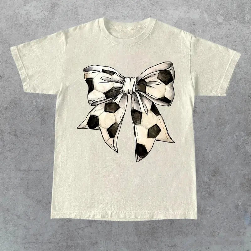 Vintage Coquette Soccer Bow Tee, Bow Soccer Shirt, Coquette Soccer Shirt Design, Soccer Mama, Soccer Girl Tshirt, Soccer...