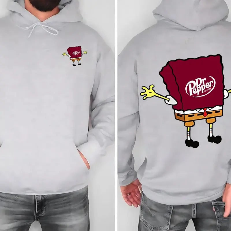 Vintage DR. Pepper Hoodie Cute Soda Drink Shirt, Soda Lover Gift, Dr Pepper Gifts 2Sides Printed Classic Fabric Menswear...