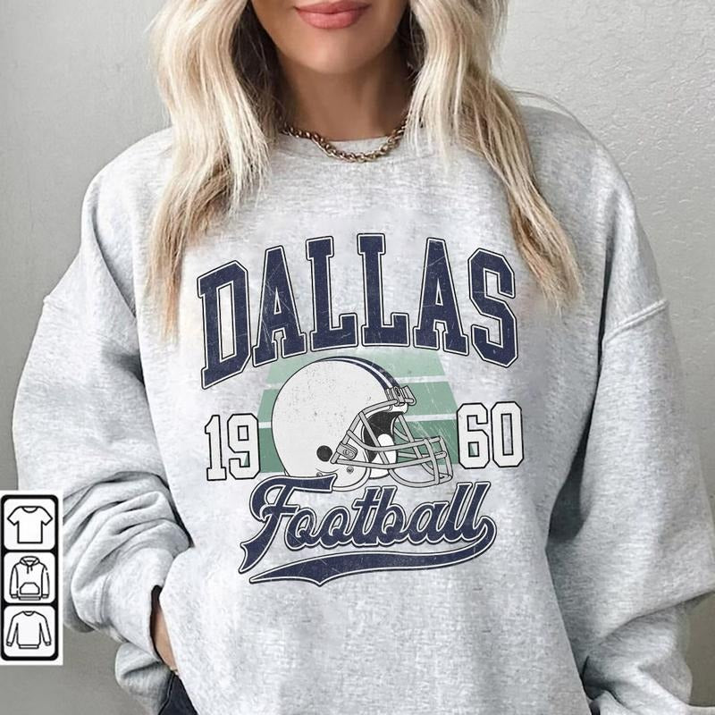 Vintage Dallas Football Sweatshirt, Vintage Style Dallas Football Crewneck, America Football Sweatshirt, Dallas Crewneck,...