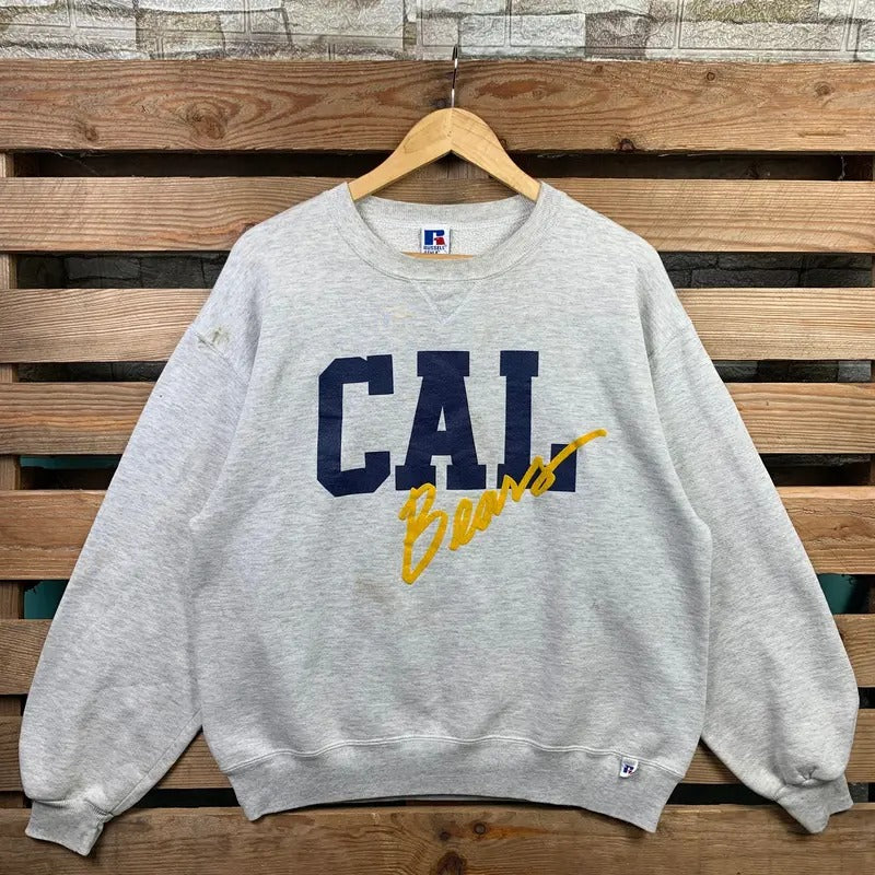 Vintage Distress Ncaa Russell Cal Bears Sweatshirt Cal Bears Crewneck Jumper Cal Bears Pullover Sweater Cal Bears Logo...