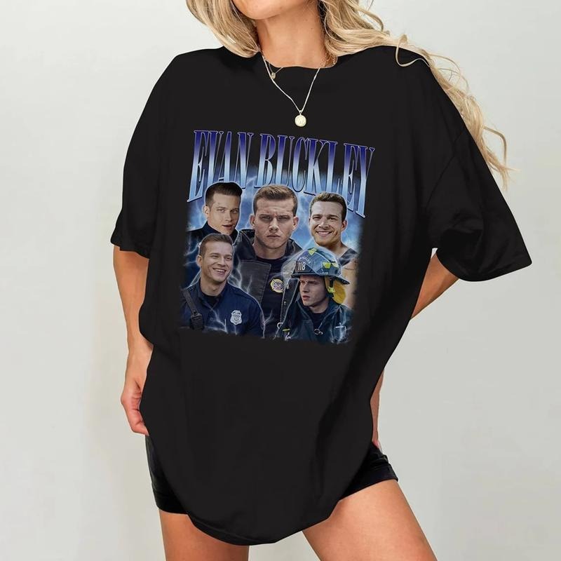 Vintage Evan Buckley 90s Bootleg Tee Shirt, Nine Eleven Shirt, Series Retro Shirt, Evan Buckley 90's Vintage Homage...