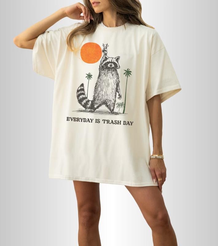 Vintage Everyday Is Trash Day Raccoon T-shirt, funny shirts for women Top Womenswear Hoodie, Sweatshirt | HypeDripTees.com
