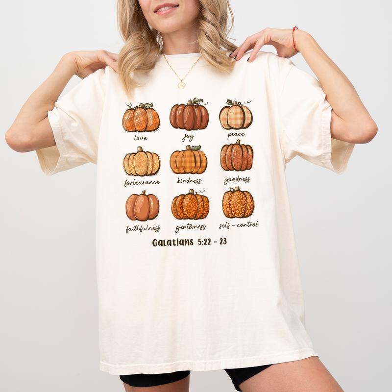 Vintage Fall Pumpkin Shirt Comfort Colors, Christian Tees, Jesus Apparel, Bible Verse Tshirt, Thanksgiving Gift Shirt,...