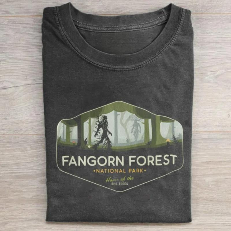 Vintage Fangorn Forest National Park Graphic Tee - The Lord of the Rings Movie Shirt - LOTR - The Hobbits - Middle Earth...
