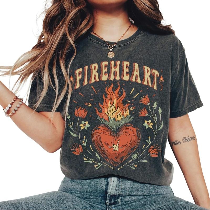Vintage Fire-heart Shirt, To Whatever End T-shirt, SJM quotes, Throne of Glass T-shirt, Comfort Colors Shirt, SJM Tee,...