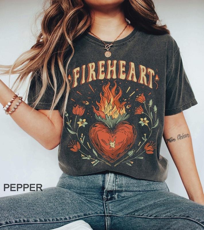 Vintage Fire-heart Shirt, To Whatever End t-shirt, SJM quotes, Throne of Glass t-shirt, Comfort Colors , SJM tee, You do...