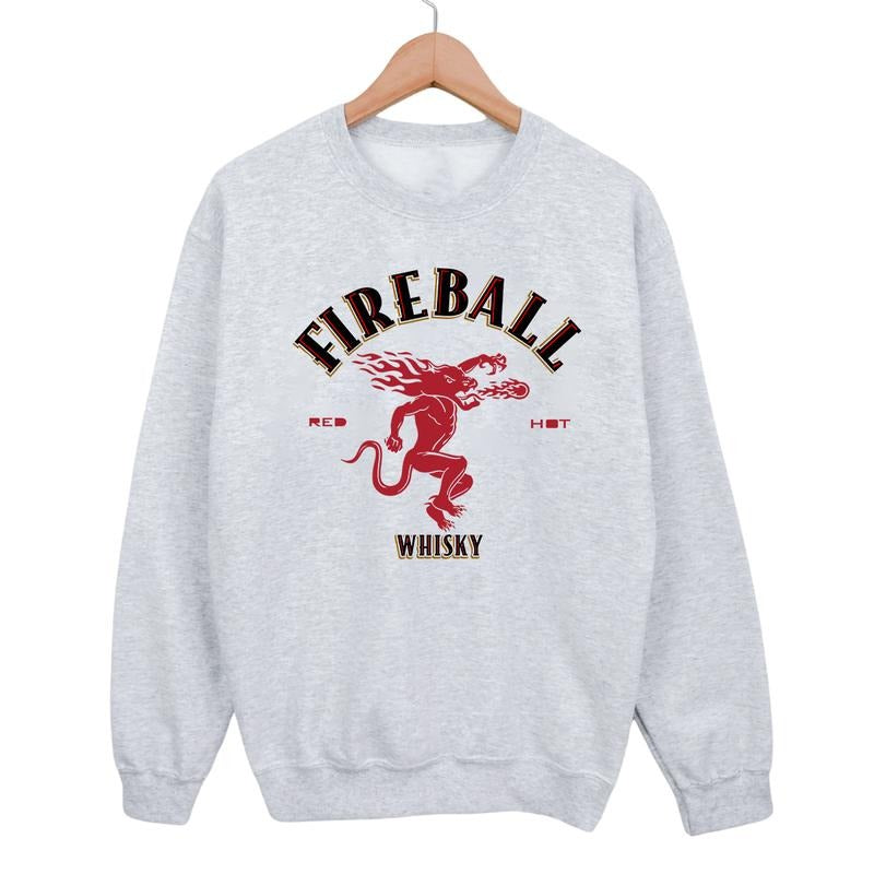 Vintage Fireball Whisky Crewneck Sweatshirt, Fireball Fan Gift, Party Sweatshirt For Fall and Winte T-Shirts, Hoodie