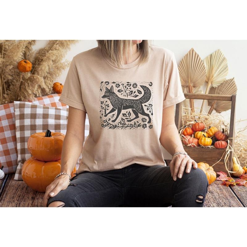 Vintage Folklore Fox T Shirt Hoodie Sweater Aesthetic Shirt Wildlife Tee Forest Animal Shirt Animal Lover Gift Gift For...