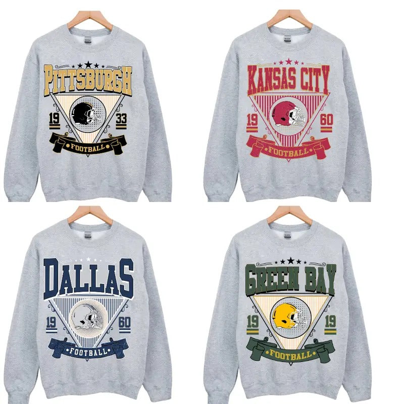 Vintage Football All Team Sweatshirt Collection - Classic Unisex T-Shirts, Hoodie | HypeDripTees.com