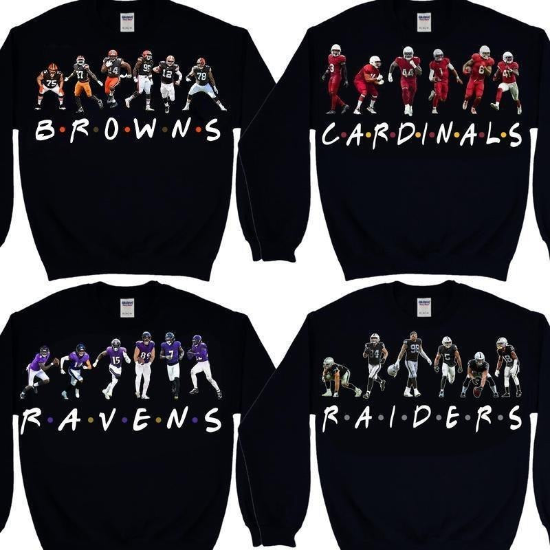 Vintage Friends Parody Football Sweatshirt, 90s Unisex Crewneck Pullover with Player Graphics, Funny Game Day Fan Shirt,...